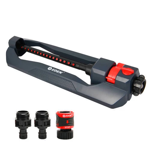 Eden 94105 Lawn & Garden Essential Oscillating Water Sprinkler for Yard with Width and Flow Control