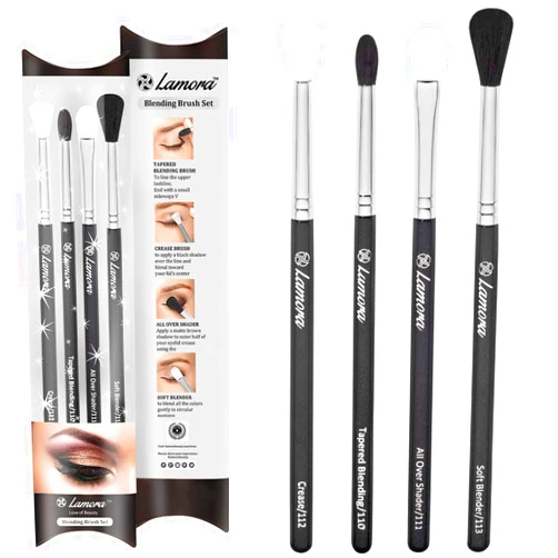Lamora Eyeshadow Brush Set Blending Brushes - Eye Makeup Brushes Eyeshadow Kit - Smoky Eye Brush Set - For Shading or Blending of Eye Shadow Cream Powder Highlighter