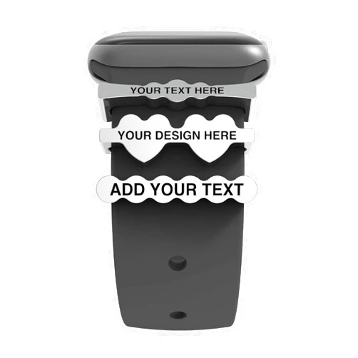 Callancity 3Pcs/Sets Metal Decorative Rings Charms Sparkling Rubber Strap Ornament Compatible for Smart Watch Silicone Straps Series 4/3/2/1 38mm 40mm 42mm 44mm