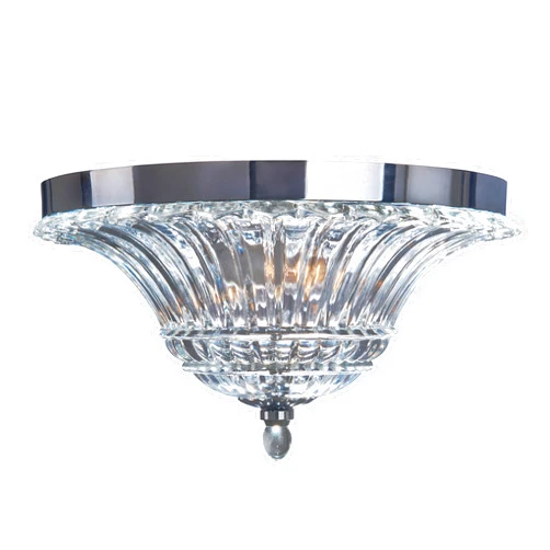 Elegant Designs FM1002-CHR 2 Light Glass Ceiling Light Glacier Petal Flushmount, Chrome