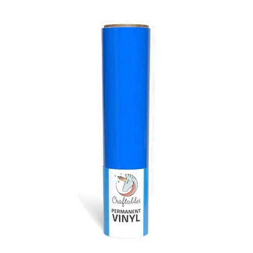 Craftables Blue Vinyl Roll - Permanent, Adhesive, Glossy & Waterproof | 12