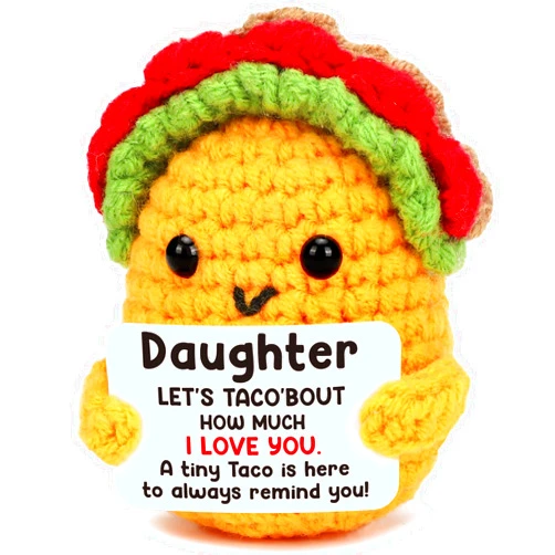 Jettryran Daughter Gifts for Mothers Day Teen Daughter Birthday Gifts for Year Old Little Girl Kid from Mom Dad, Funny Mini Crochet Taco Daughter Christmas Valentines Teenage Girls Graduation Gift for Her