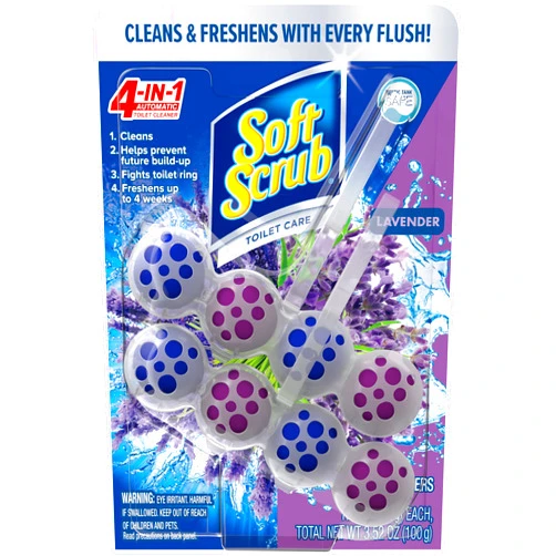 Soft Scrub 4-in-1 Rim Hanger Toilet Bowl Cleaner, Lavender, 2 Count