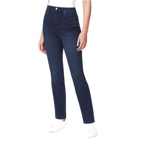 Bandolino Women's Mandie Signature Fit High Rise Straight Leg Jean, Montgomery-Embroidered Back Pocket, 8 Short
