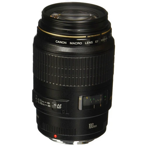 Canon 4657A006-cr EF 100mm F/2.8 Macro USM Fixed Lens for SLR Cameras, Black (Renewed)