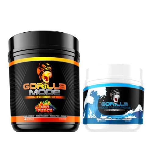 Gorilla Mind Gorilla Mode Pre Workout (Fruit Punch) + HydroPrime Glycerol Pre Workout - Comprehensive Stack for Hyper-Hydration, Pump, Power, Endurance, and Thermoregulation