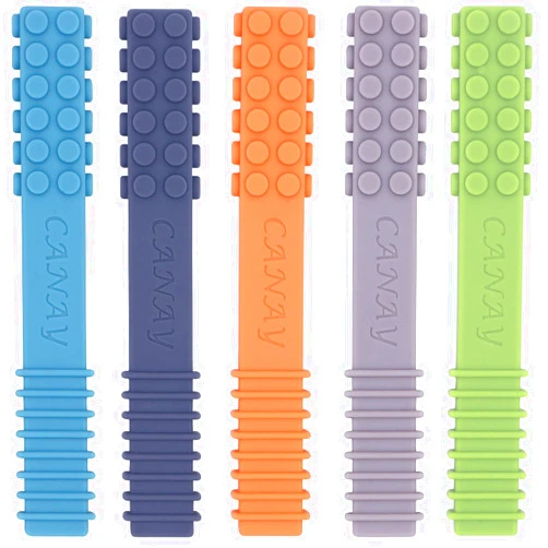 CANAY Xtra Tough Sensory Chew Stick Toys (5 Pack) - Designed for ADHD, Autism, SPD, Oral Motor Stimulation, Special Needs - Extra Tough Sensory Oral Motor Chew Tool (Toughest - Aggressive Chewer)