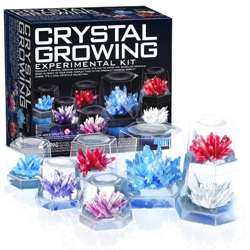 4M 7 Crystal Growing Science Experimental Kit with Display Cases - Easy DIY STEM Toy Lab Experiment Specimens, Educational Gift for Kids, Teens, Boys & Girls