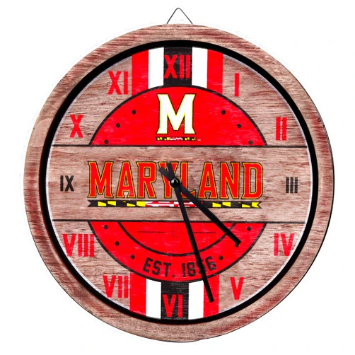 FOCO NCAA Wooden Barrel Wall Clock