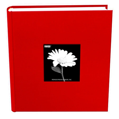 Pioneer Photo Albums Fabric Frame Cover Photo Album 200 Pockets Hold 4x6 Photos, Apple Red