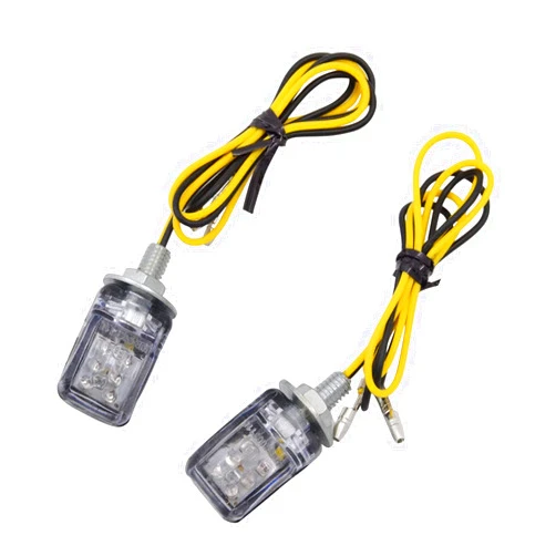 XHSK LED Motorcycle Mini Turn Signal Light Flashing Light 12V Shell Chrome Car Truck 6mm Bolt Screw