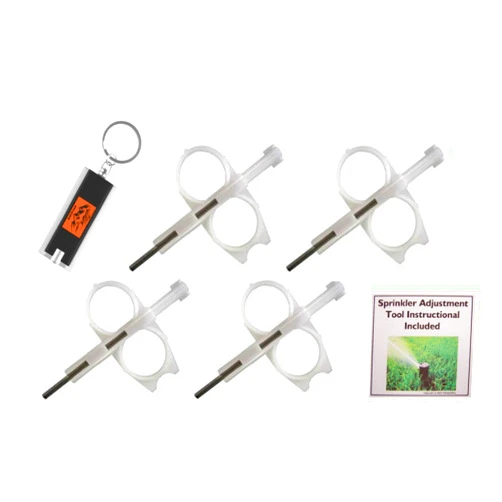 BUILT TO LAST! 4 Pack Hunter PGP Rotor Adjustment Tool – PGP Sprinkler Keys / Rotor Tool / PGP Adjustment Tool, Hunter Irrigation Sprinkler Key Adjustment Wrench Fits: PGP, PGJ, I20, I25, I40 Heads + LED Keychain