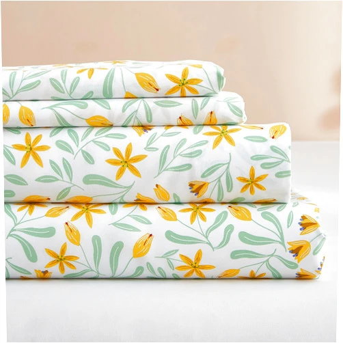 HighBuy Floral Sheets for King Size Bed Garden Style - 4 Piece Cooling Sheet Set Luxury - Extra Deep Pocket King Sheets Up to 16