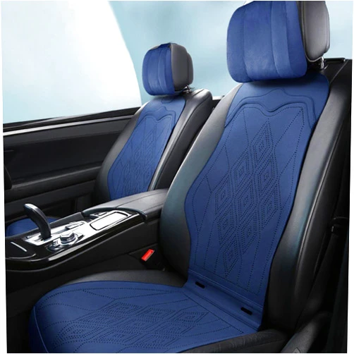 LAVLEM Car Seat Cushion Compatible with BMW X1 X3 X4 X5 X6 X7 2-Seats Suede Vehicle Cushion PU Leather Car Seat Cover Comfortable Breathable Double Sided Use (Color : Blue, Size : X3)