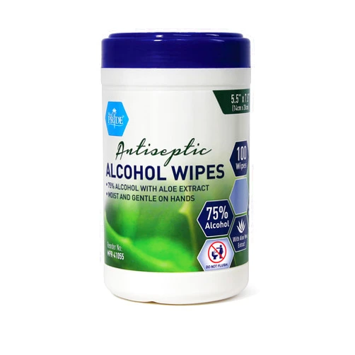 MED PRIDE Alcohol Based Disinfectant Wipes, 100 Pack, with Aloe Vera, Wipes with Alcohol for Cleaning, 5.5in X 7.8in