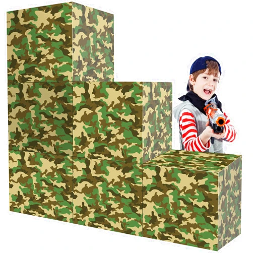 Fjoron 6 PCS Camo Boxes Decor Camo Birthday Party Decor Box Camouflage Photo Booth Props for Camo Party Military Party Jungle Party Boys Birthday Party Decor Supplies