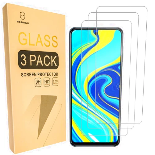 Mr.Shield [3-Pack] Designed For Xiaomi Redmi Note 9 Pro [Tempered Glass] [Japan Glass with 9H Hardness] Screen Protector with Lifetime Replacement