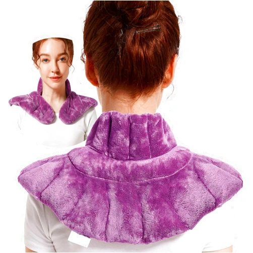 RelaxCoo Microwavable Heating Pad for Neck Shoulders and Back, Microwave Heated Neck Wrap with Moist Heat, Weighted Neck Warmer, Purple, Lavender Scented