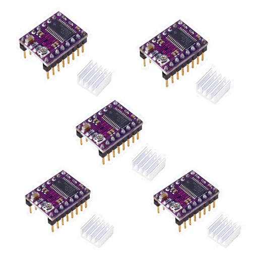 Teyleten Robot 3D Printer Parts DRV8825 Stepper Motor Driver Module with Heat Sink for Ramps 1.4 StepStick A4988 (5pcs)