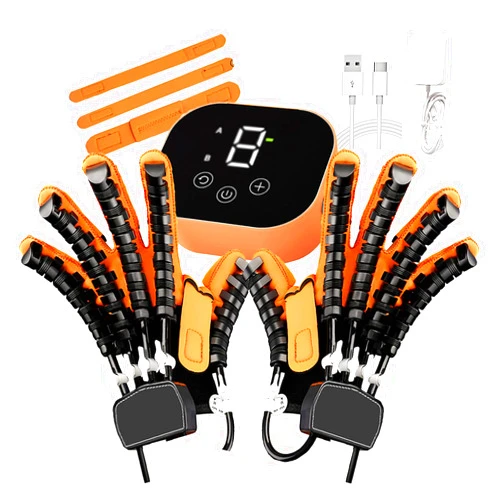 ASHLGQB 2024 New Rehabilitation Robot Gloves, Finger Rehab Trainer, Hand Physical Therapy Equipment, Adjustable Strength, for Hemiplegia Arthritis Dysfunction Recovery