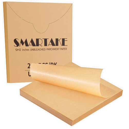 SMARTAKE 12x12 Inch Parchment Paper Sheets, 200Pcs Unbleached Parchment Paper for Baking, Non-Stick Precut Square Baking Parchment Paper, for Baking Grilling Air Fryer Steaming Bread Cup Cake Cookie