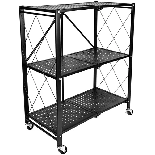 HealSmart Heavy Duty 3-Tier Foldable Metal Rack, 14.96