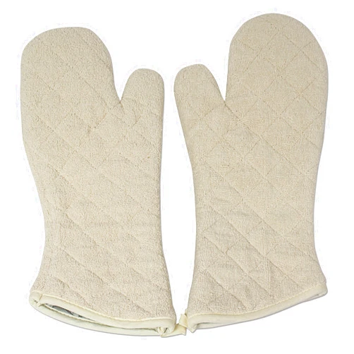Nouvelle Legende® Cotton Quilted Terry Oven Mitts Long Lasting Heat Resistance Protection 17 Inches Set of 2