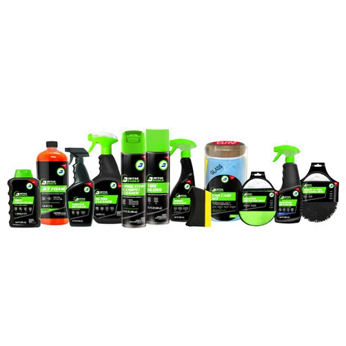 Detail Radius 16 Piece Full Car Detail Kit, Interior & Exterior Auto Care Set with Wash Soap, Polish, Tire & Glass Cleaners, Protection Spray, Soft Towel and Mitt