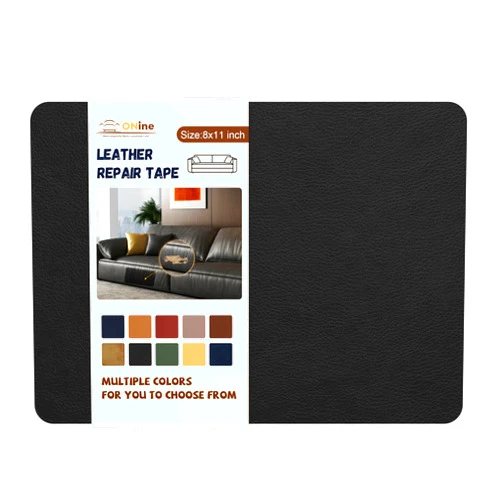 ONine Leather Repair Patch，Self-Adhesive Couch Patch，Multicolor Available Scratch Leather 8X11 Inch Peel and Stick for Sofas, Car Seats Hand Bags Jackets(Ink Black)