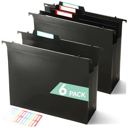 SortRax Plastic High Capacity Hanging File Folders, 4