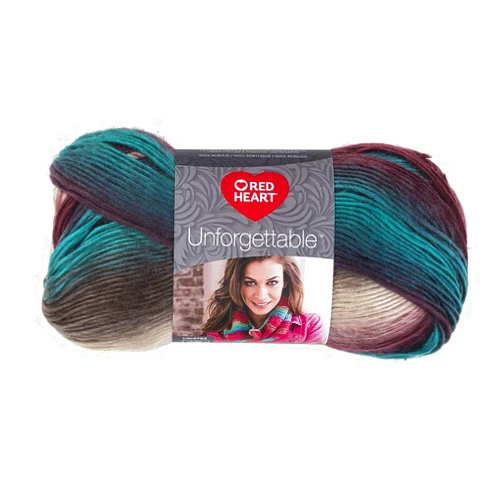 RED HEART E793-3952 Tealberry Unforgettable Yarn, 1 Pack, 810 Foot