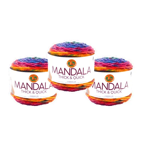 Lion Brand Yarn (3 Pack) Lion Brand Yarn Mandala Thick & Quick Bulky Yarn, Turbine