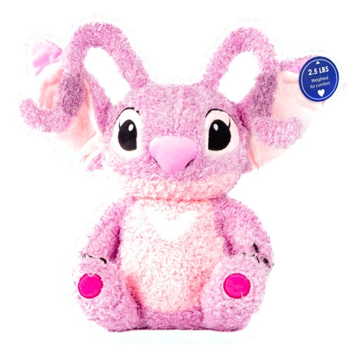 Jay Franco Weighted Disney Lilo and Stitch Angel Fuzzy Plush Pillow Buddy - 2.5 lbs Super Soft Stuffed Pillow, 15 inches