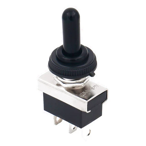 Baomain Car Toggle Switch SPDT Latching (Maintained) ON-Off-ON 3 Pin 3 Position 12V/25A with Waterproof Cover for Auto Car (1PCS)