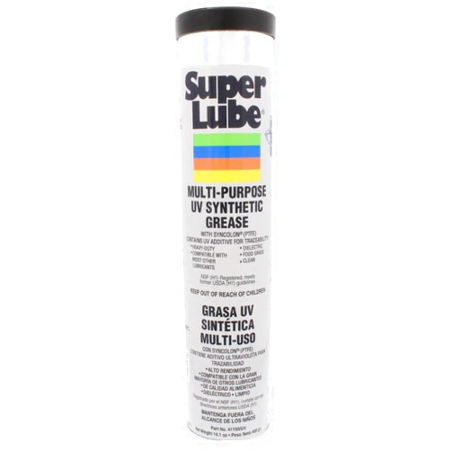 Super Lube 41150/UV Synthetic UV Grease (NLGI 2), 14.1 oz Cartridge, Translucent White