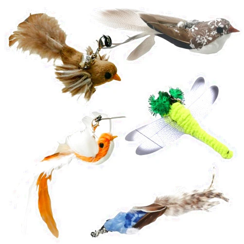 GADGETSOLOGY 5 Pc Cat Feather Toy Replacement Feather Cat Toy Refill For Cat Feather Wand Cat Toy Wand Refills Feathers Bird Refill Interactive Cat Wand Toy Replacement Feather Toys For Indoor Cats Cat Wand Refill