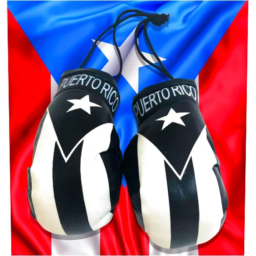 PRK 14 Puerto Rico Flags for cars Puerto Rican Boxing Glove Boricua pride PR Style Black flag Autos or Home Sticks to Glass Quick and Easy