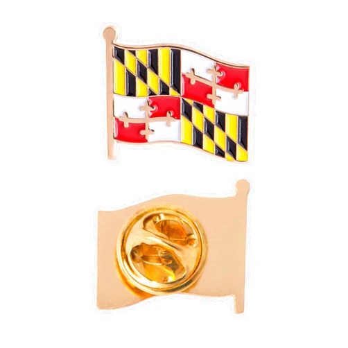 Desert Cactus Maryland State Flag Lapel Pin MD Enamel Made of Metal Souvenir Hat Men Women Patriotic (Waving Flag Lapel Pin)