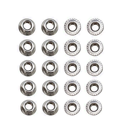 STORMCUBE M8x1.25mm DIN6923 Serrated Flange Nuts 20 Pack 304 Stainless Steel Hex Lock Nuts Full Thread for Industrial Construction Fasteners
