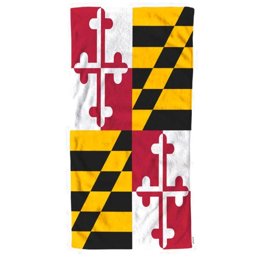 OFloral Maryland Flag Hand Towels Cotton Washcloths,American State Patriotic Flag Comfortable Super-Absorbent Soft Towels for Bathroom Beach Kitchen Spa Gym Yoga Face Towel 15X30 Inch