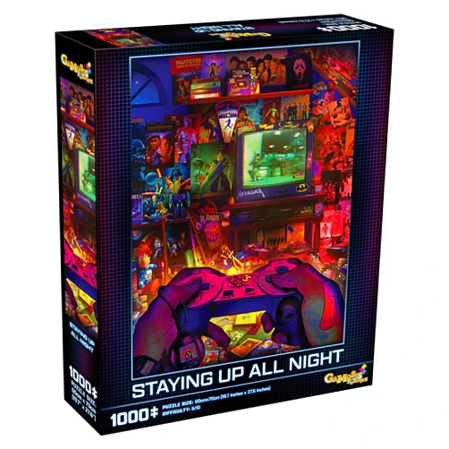 Mchezo Retro Video Game Puzzle, 80's Nostalgia Puzzle by Artist Rachid Lotf, Gamosis Collection
