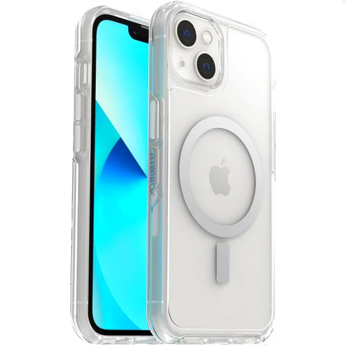 OtterBox iPhone 13 Symmetry Series+ Case - Clear, Ultra-Sleek, Snaps to MagSafe, Raised Edges Protect Camera & Screen