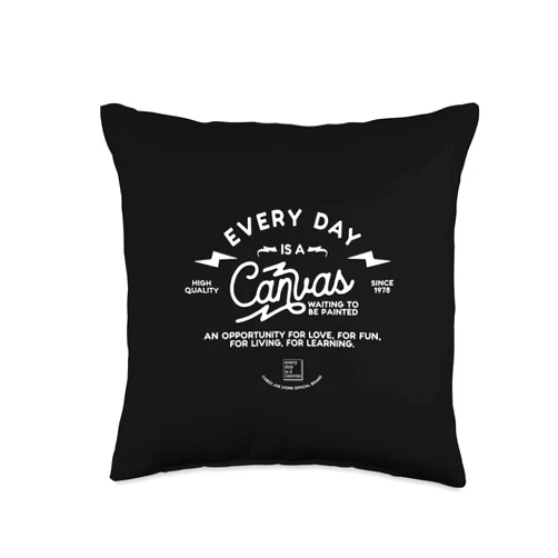Breezytees Every Day is a Canvas Lightning Bolt Throw Pillow, 16x16, Multicolor