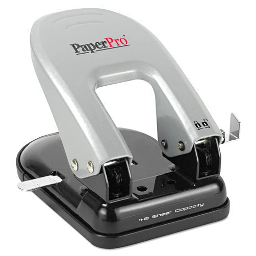 PaperPro Bostitch Office Indulge 40 Reduced Effort 2-Hole Punch, 40 Sheets, Silver (2340)