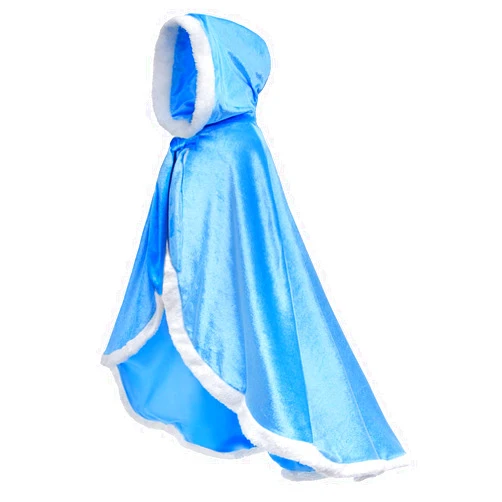 Party Chili Fur Princess Hooded Cape Cloaks Costume for Girls Dress Up