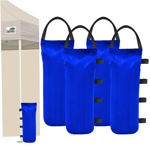 Eurmax USA Weight Capacity 112 LBS Extra Large Pop up Gazebos Weights Sand Bags for Pop up Canopy Tent Pergola Outdoor Instant Canopies,Sand Bags without Sand, 4-Pack,Blue