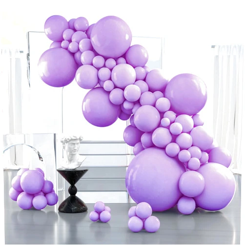 PartyWoo Pastel Purple Balloons 127 pcs Different Sizes Pack of 36 18 12 10 5 Inch Light Pastel Purple Lavender Lilac Balloon Arch Kit Garland for Baby Shower Birthday Party Decorations Purple-Q10