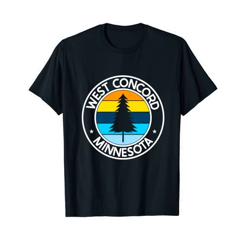 Minnesota City Pride Pine Tree Retro Sunset West Concord Minnesota MN USA City Pride Retro Sunset T-Shirt
