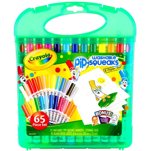 Crayola Pip Squeaks Washable Marker Set (65ct), Coloring Set, Art Supplies for Kids, Drawing Kit, Kids Travel Activity, Easter Basket Stuffer, 4+