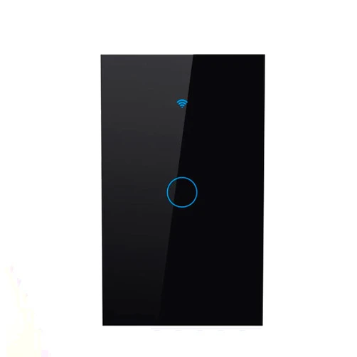 GuolinSmart WiFi Smart Wall Light Switch,US Standard ，Voice Control ，Tempered Glass Panel, 2.4GHz Wi-Fi Touch Switches, Remote Control Smart Life/Tuya App, (1Gang-Black)